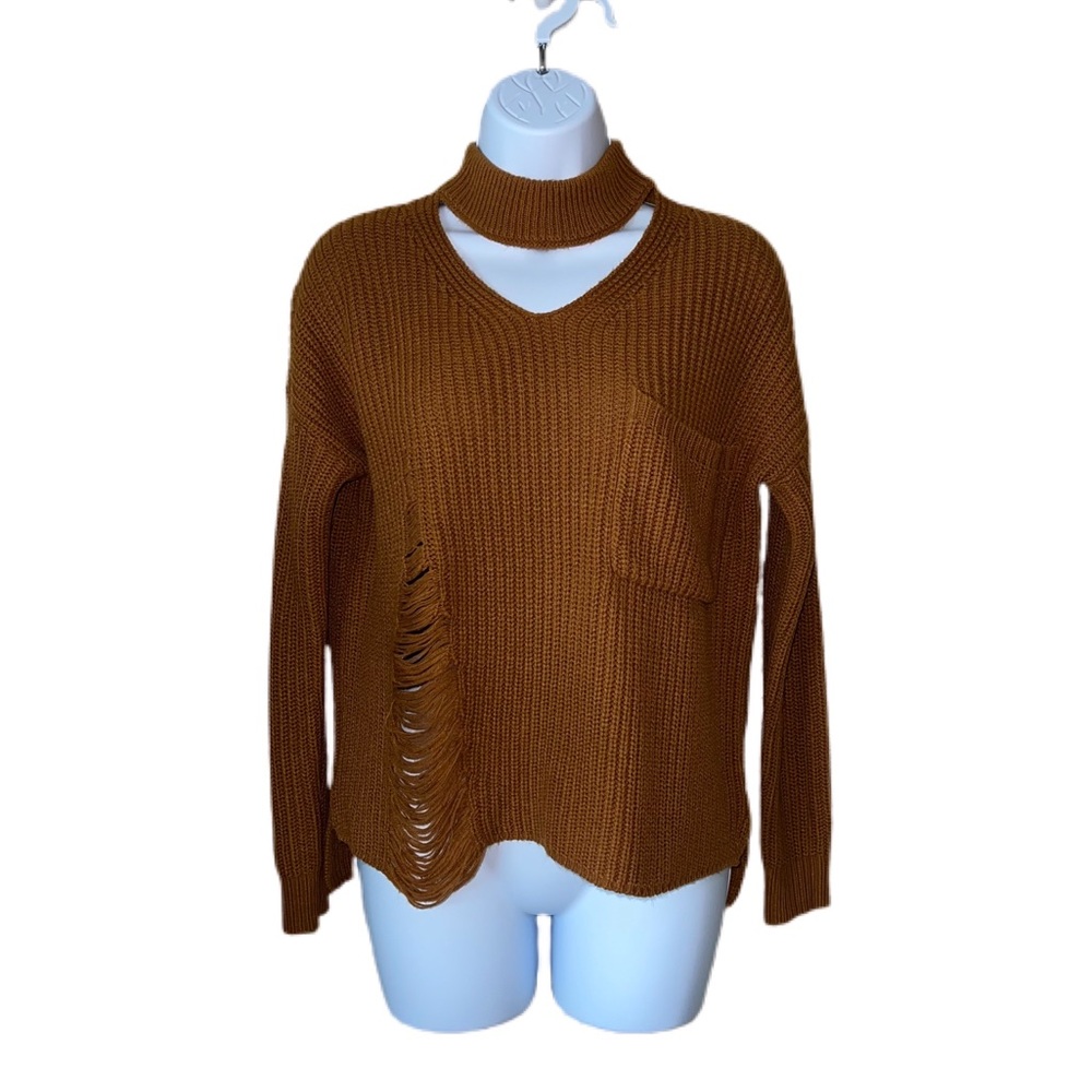 Deep Sugar Knitted Choker Sweater
